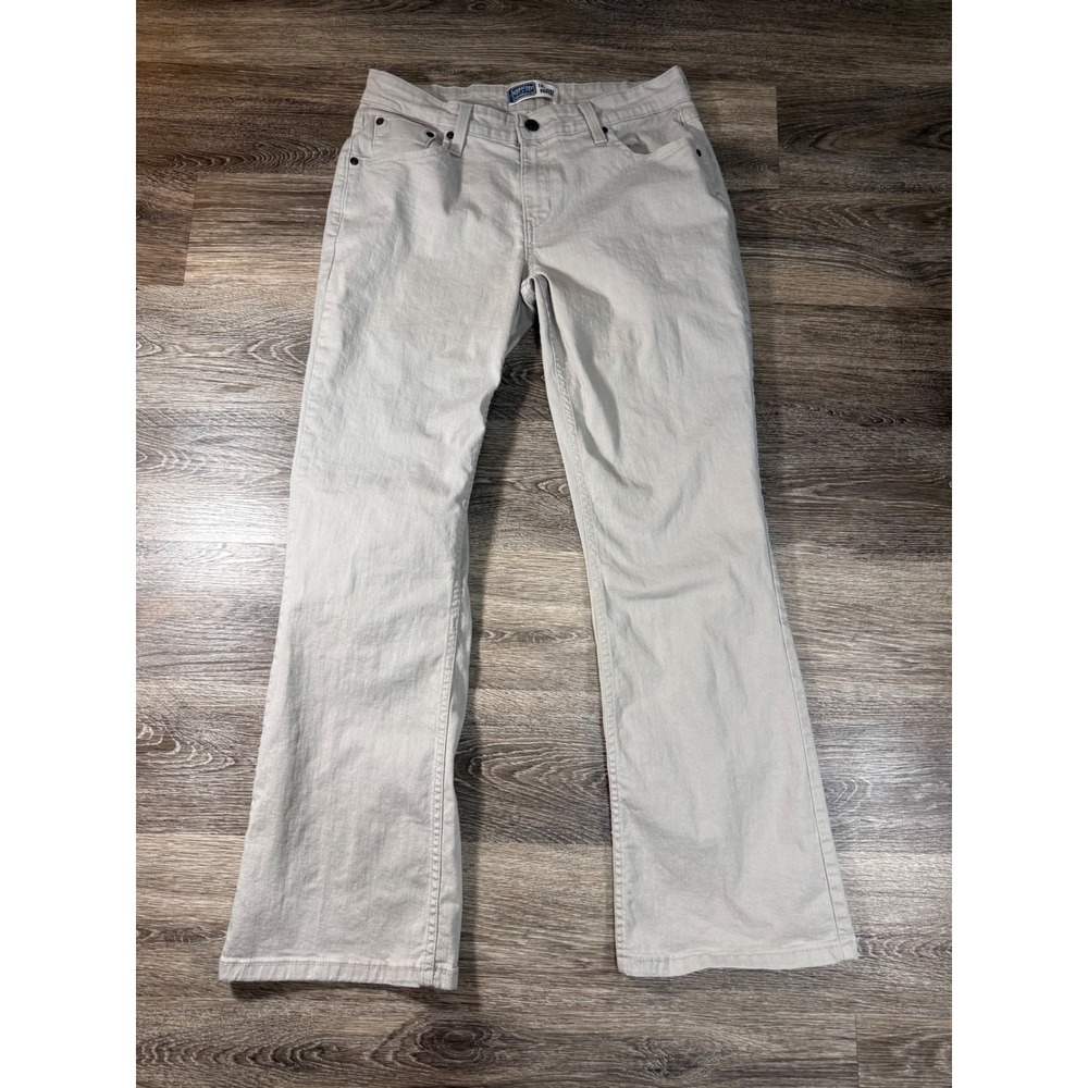 Signature Levi Strauss Bootcut Jeans Women 10 M Tan Khaki Low Rise Pants Stretch